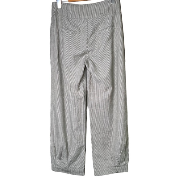Goubi Cotton Linen Blend Tan White Stripe Lantern Crop Pants US Sz S - Picture 2 of 10